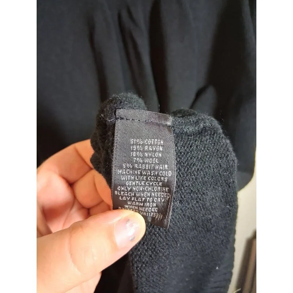 Mossimo Knit Sweater Dress Short Sleeve Business Casual Y2K Black Size Medium - Picture 7 of 7